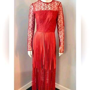 Asos rusty orange lace maxi dress